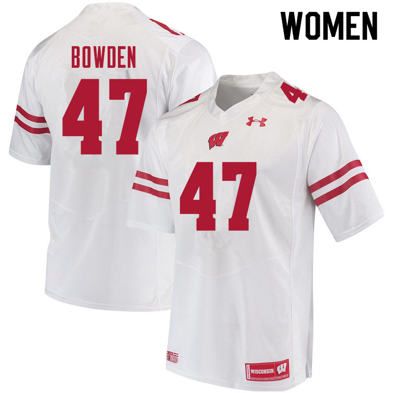 Wisconsin Badgers Women's #47 Peter Bowden NCAA Under Armour Authentic White College Stitched Football Jersey EG40H73PW